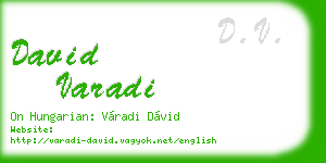 david varadi business card