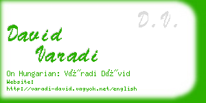david varadi business card